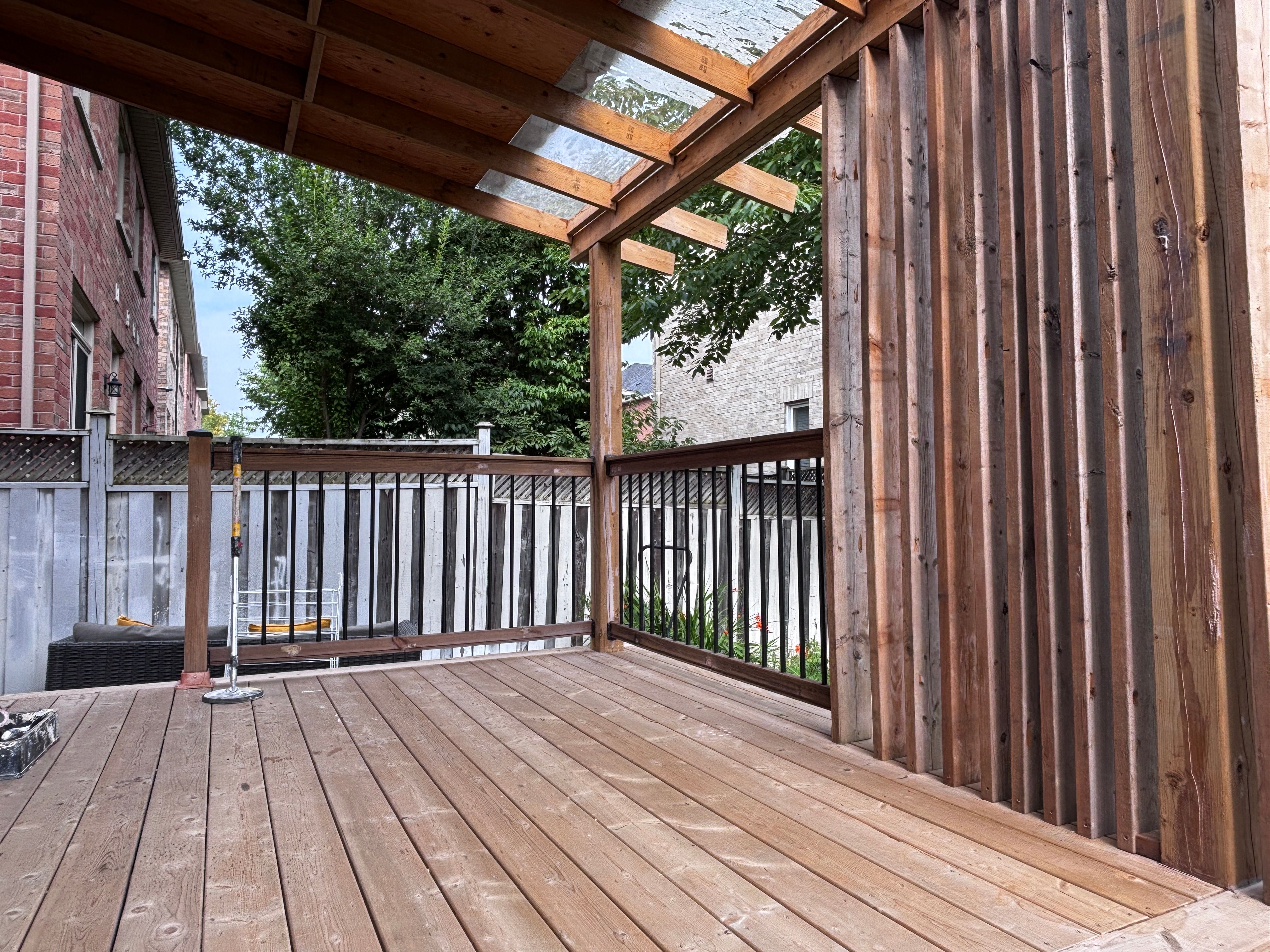Deck structure and boards ready for refinishing